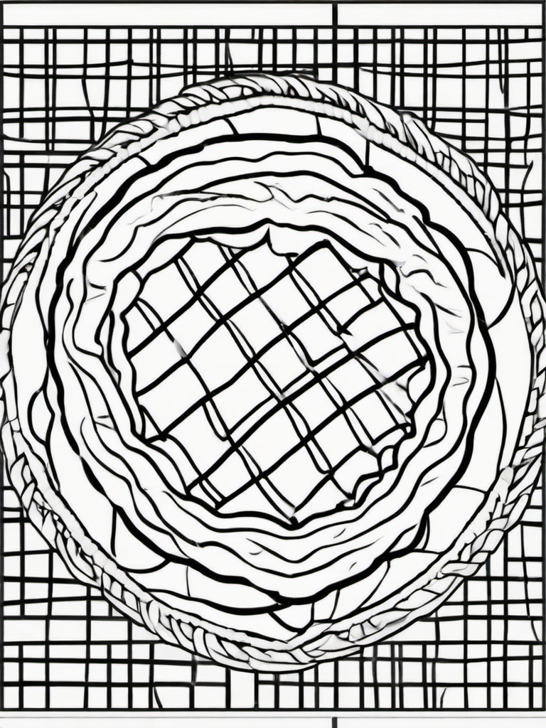 Food Coloring Pages - Apple pie with a lattice crust  simple coloring pages