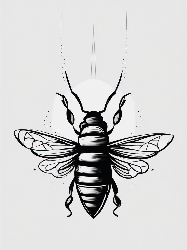 minimalist bee tattoo  vector tattoo design