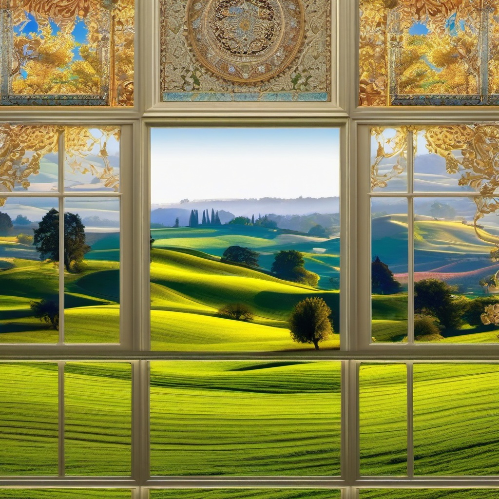 Windows Wallpaper - Iconic Windows XP Bliss Hill in Sonoma County  wallpaper style, intricate details, patterns, splash art, light colors