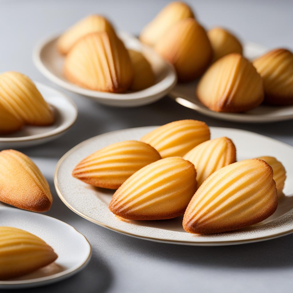 a plate of delicate madeleines, buttery and shell-shaped with a hint of lemon zest. 