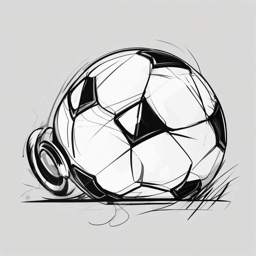 Football clipart - practice session  minimal rough sketch scribbles,doodles,black and white