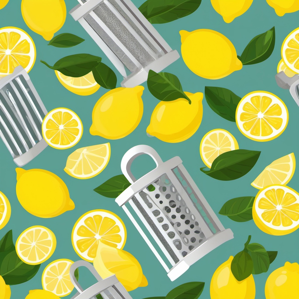 Lemon Zest and Grater Clipart - Lemon zest and a grater.  color vector clipart, minimal style