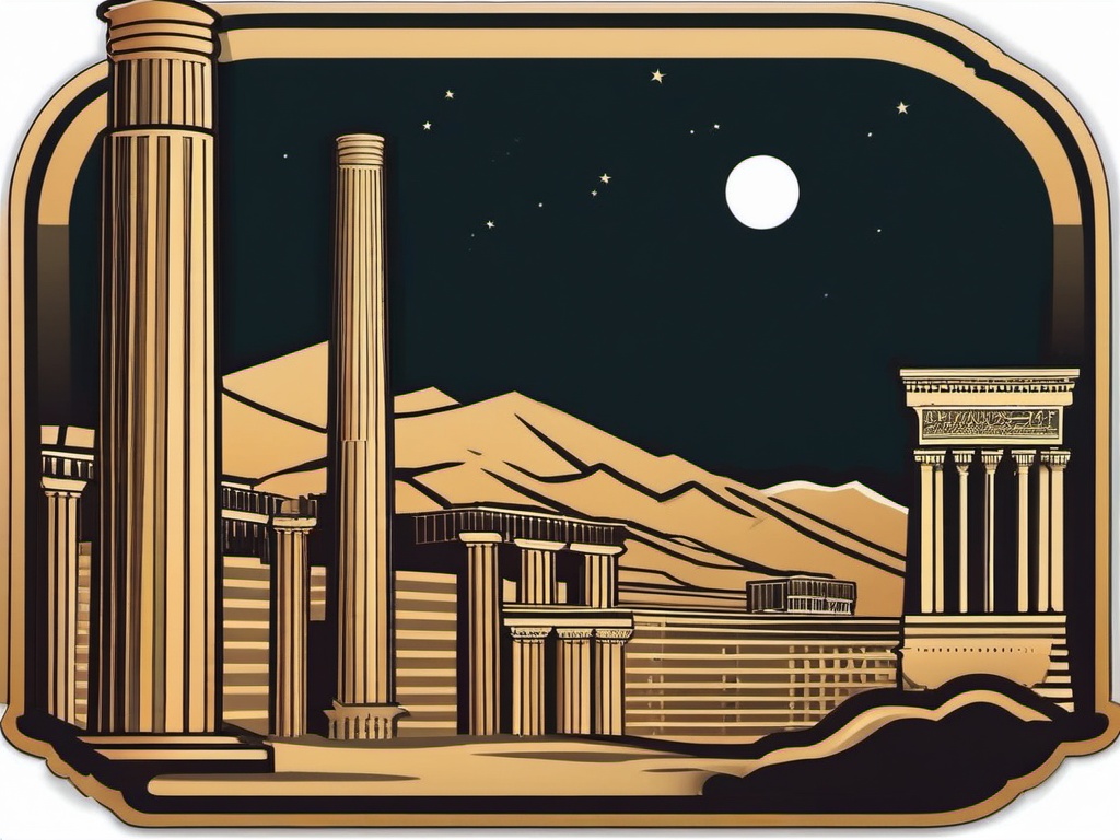 Persepolis sticker- Ancient capital of the Achaemenid Empire in Iran, , sticker vector art, minimalist design