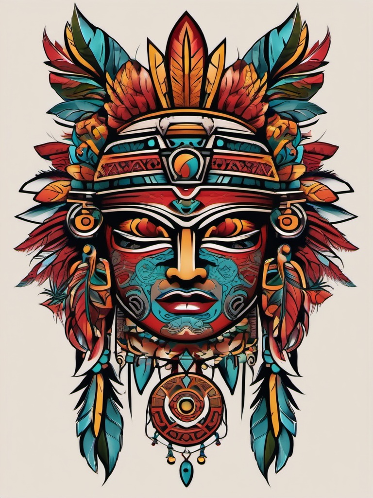 aztec tattoo color  simple vector color tattoo