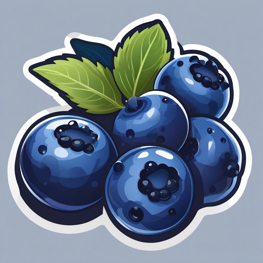 Blueberry Fruit Sticker - Sweet and antioxidant-rich, a blueberry fruit-patterned burst, , sticker vector art, minimalist design