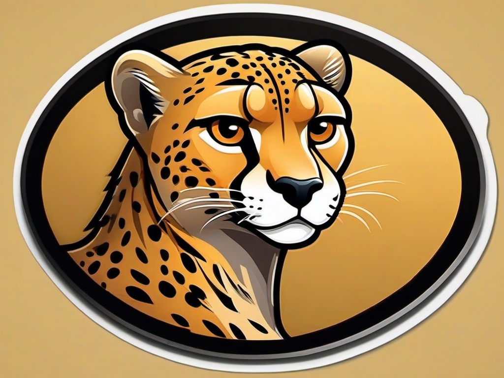 Cheetah cartoon - fastest land animal  cartoon sticker style