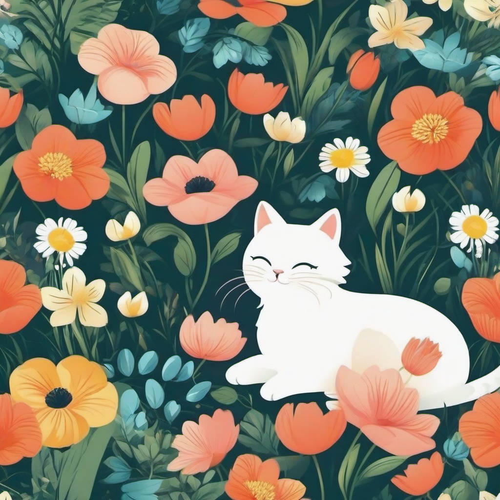 spring cat wallpaper  ,background wallpaper