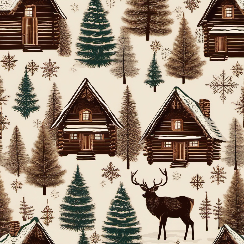 Cozy Cabin Christmas Wallpaper intricate details, patterns, wallpaper photo