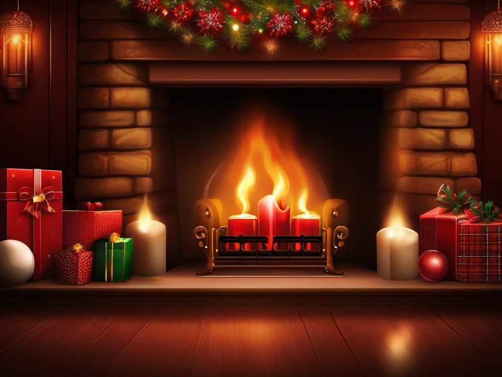 Fireplace Background Christmas  