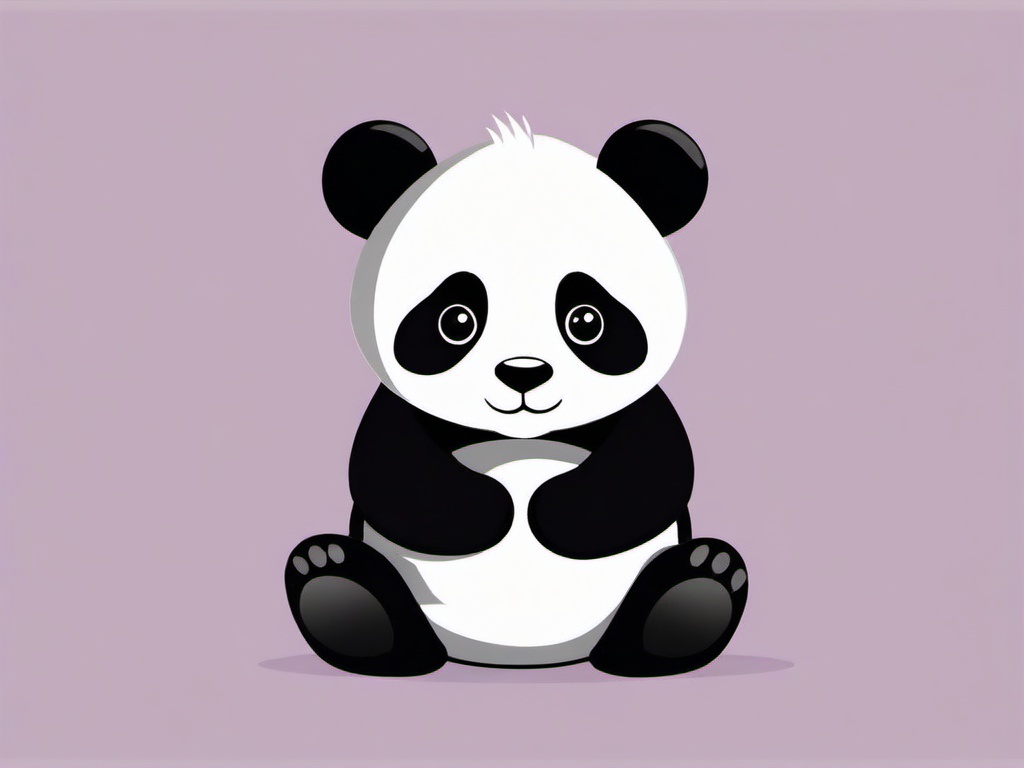 Panda clipart - cute panda sitting down  clipart