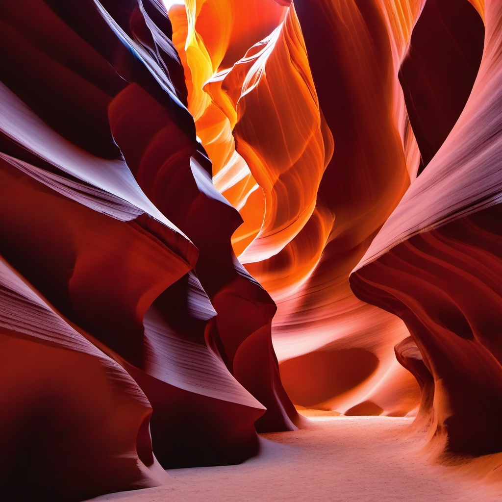 Antelope Canyon sticker- Slot canyon known for its stunning light beams, , sticker vector art, minimalist design