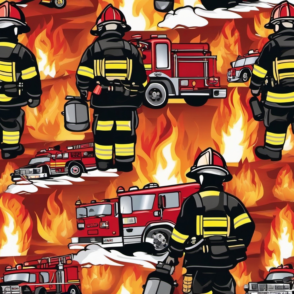 Fire Fighter clipart - fire and smoke scene  vector clipart