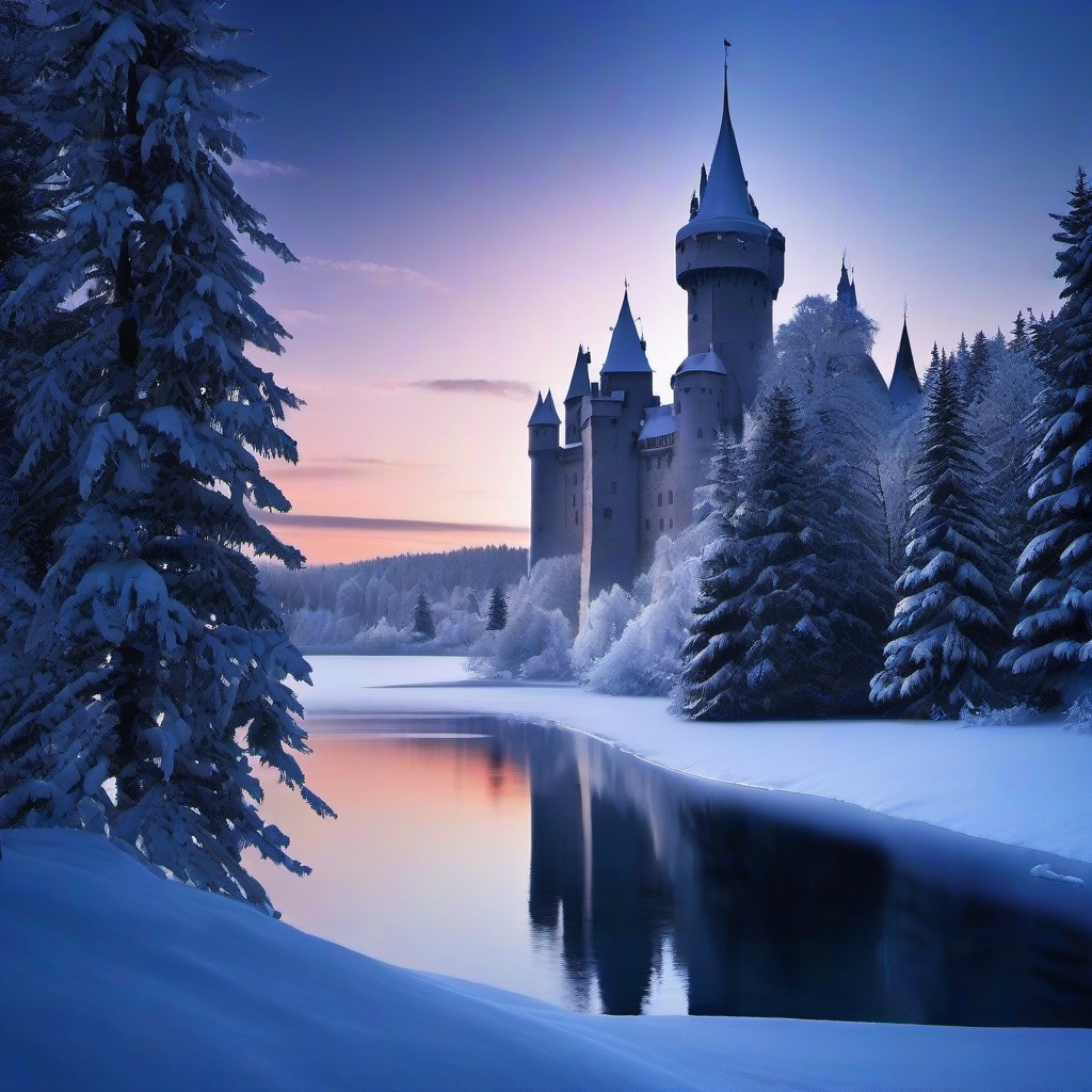 Winter background wallpaper - snowy castle background  