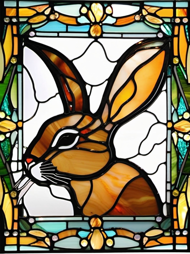 Rabbit Stained Glass - Bring a touch of whimsy to your space with rabbit stained glass, featuring these adorable creatures in colorful and charming designs.  