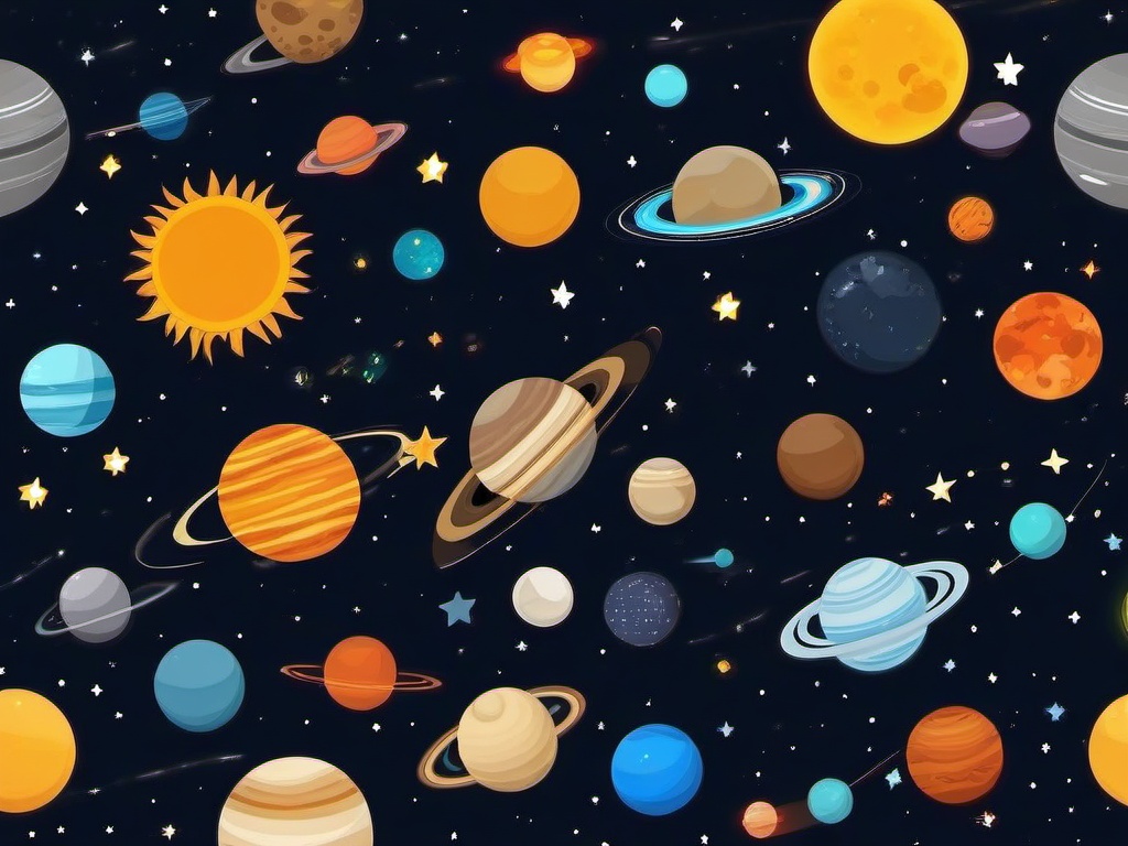 cute solar system wallpaper  ,desktop background wallpaper