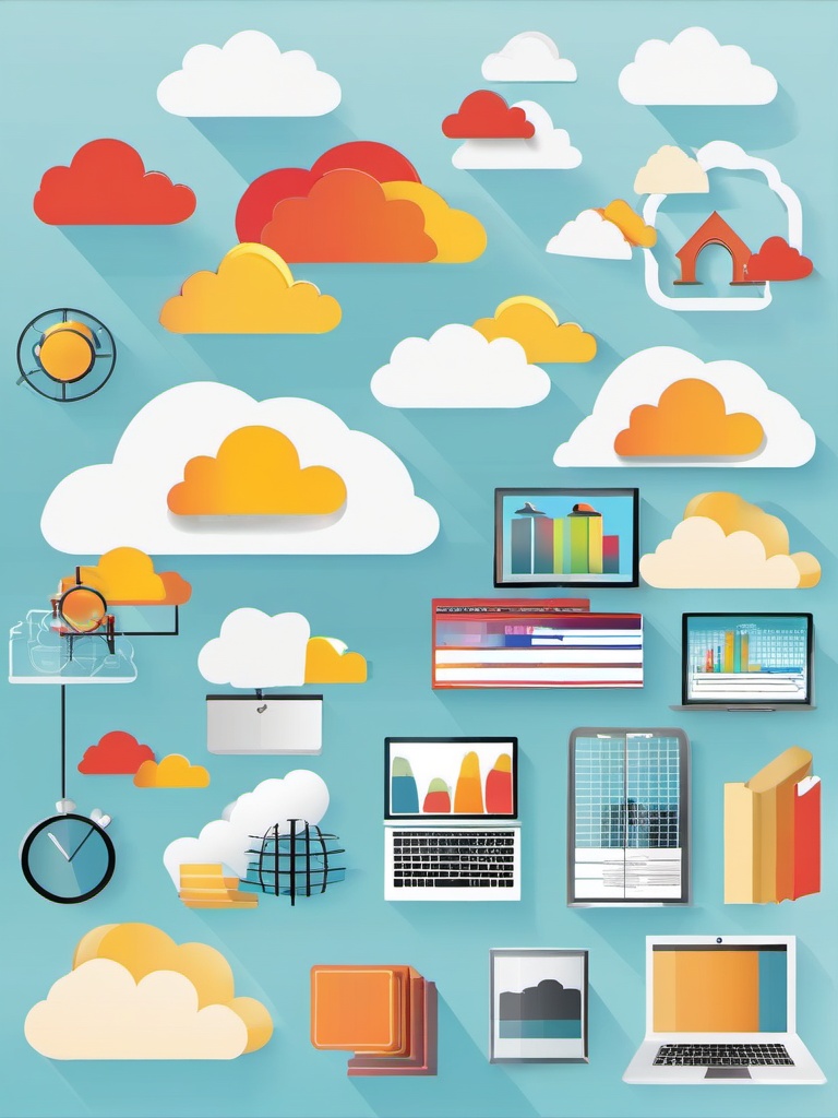 Cloud Computing clipart - Cloud computing concept, ,vector color clipart,minimal