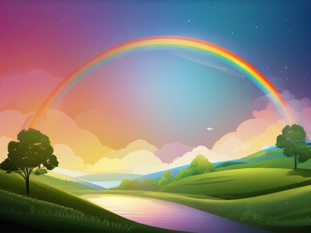 Background With Rainbow  