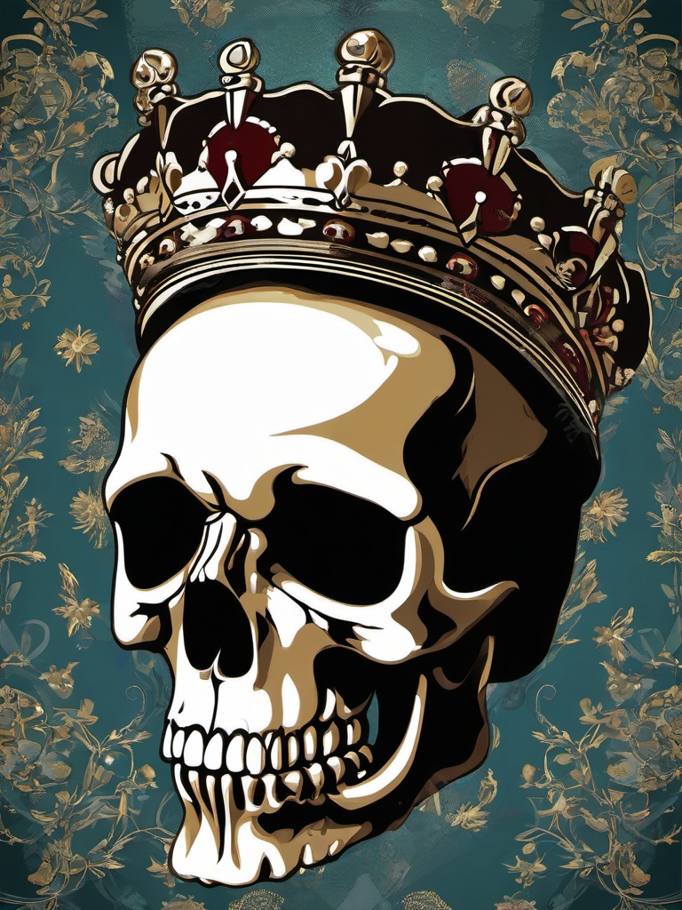 Skull clipart - skull wearing a crown  