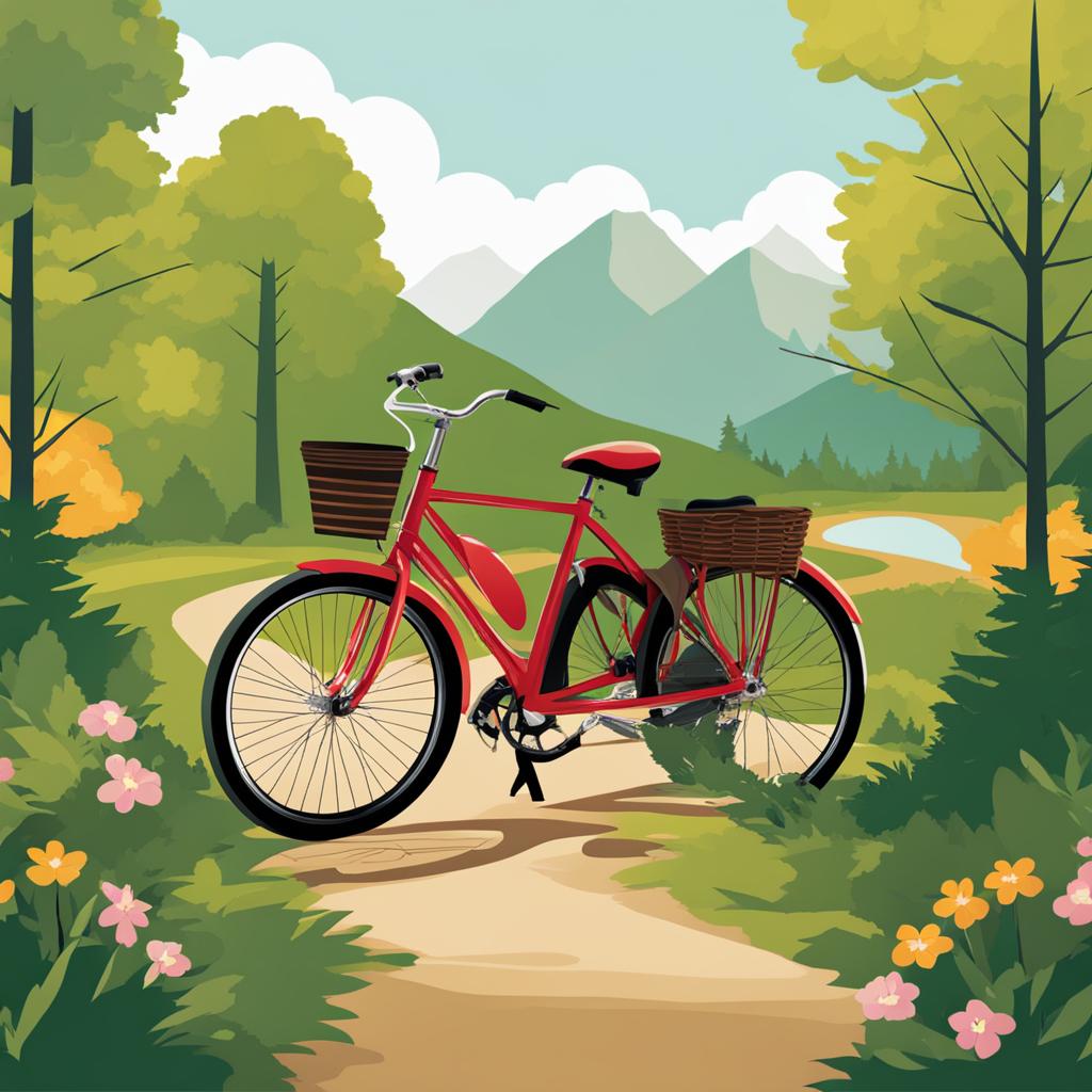 bike clipart: ready for an adventure on a scenic trail. 