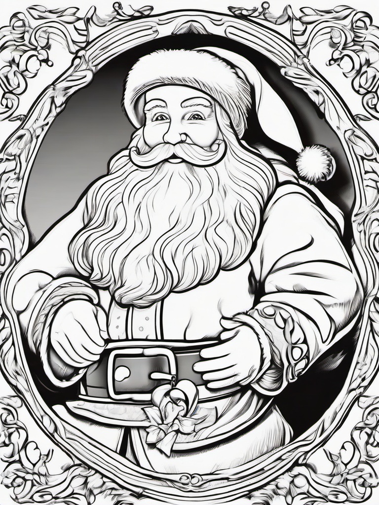 Colouring Picture Of Santa Claus  outling,coloring pages,black and whit