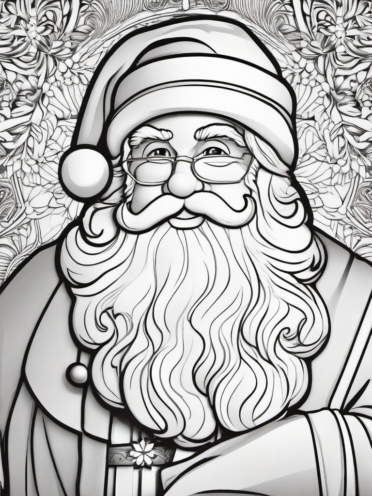 Santa Claus Pictures Coloring Sheets  outling,coloring pages,black and whit