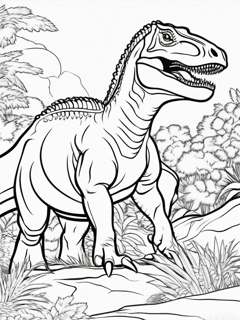 Herrerasaurus Coloring Pages - Early Meat-Eating Dinosaur  black outline printable coloring page