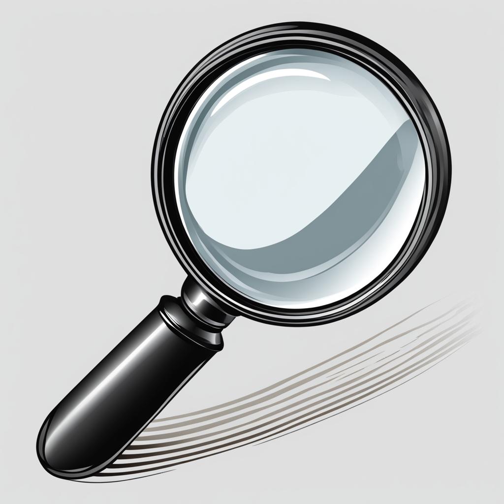 magnifying glass clipart - a magnifying glass revealing hidden details 