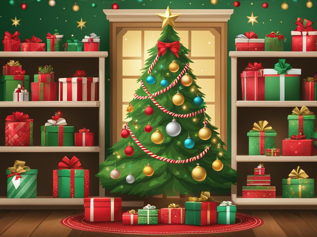 christmas tree clipart,standing tall in santa's enchanted workshop 