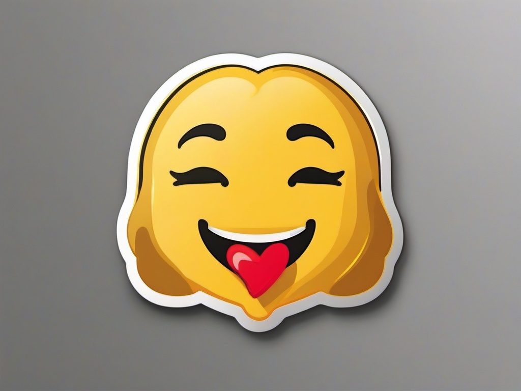 Kissing Emoji Sticker - Sealed with a sweet kiss, , sticker vector art, minimalist design