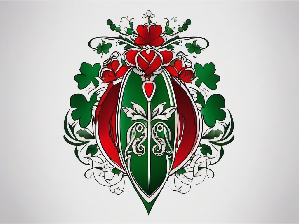 irish italian tattoos designs  simple color tattoo,minimal,white background