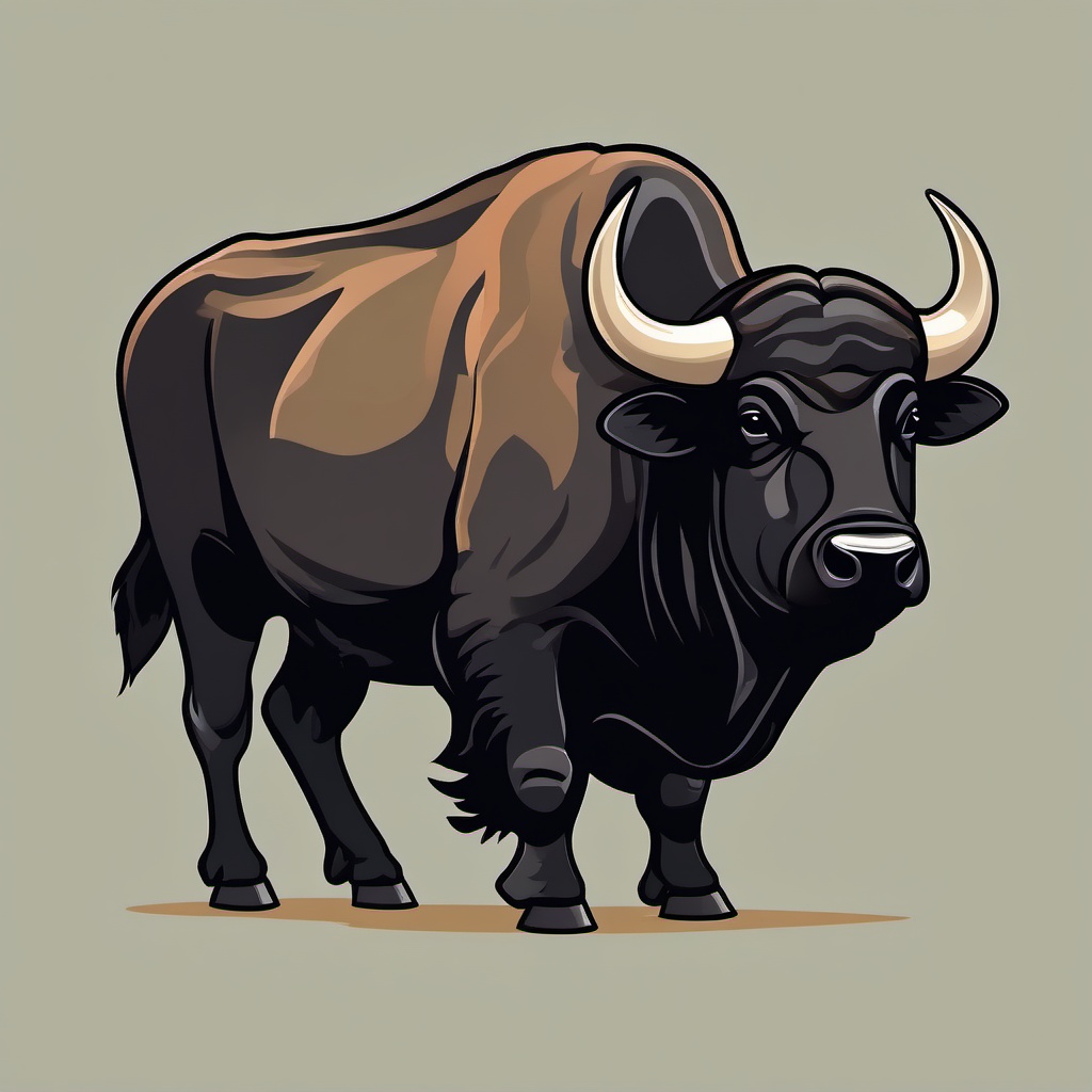 African Buffalo clipart - Powerful bovine found in Africa, ,vector color clipart,minimal