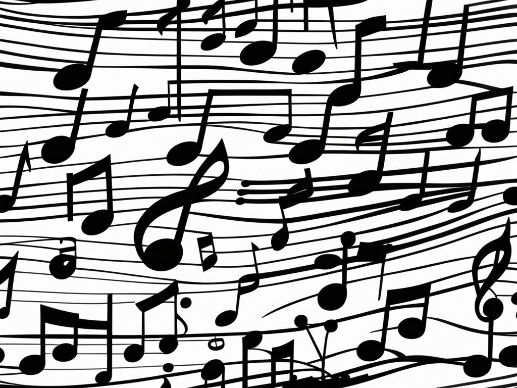 music notes clipart black and white 