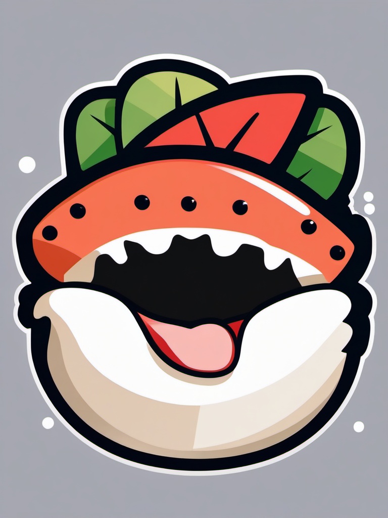 Singing Sushi sticker- Tuna Tune Delight, , sticker vector art, minimalist design