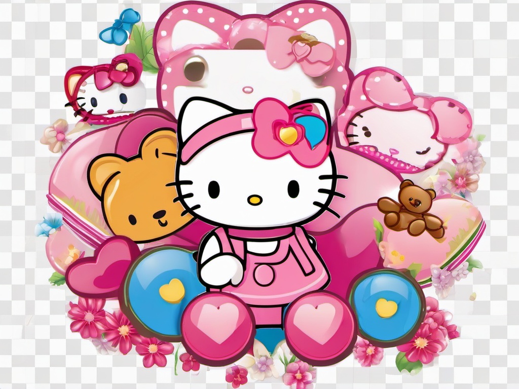 Hello Kitty clipart - Hello Kitty with a teddy bear  clipart