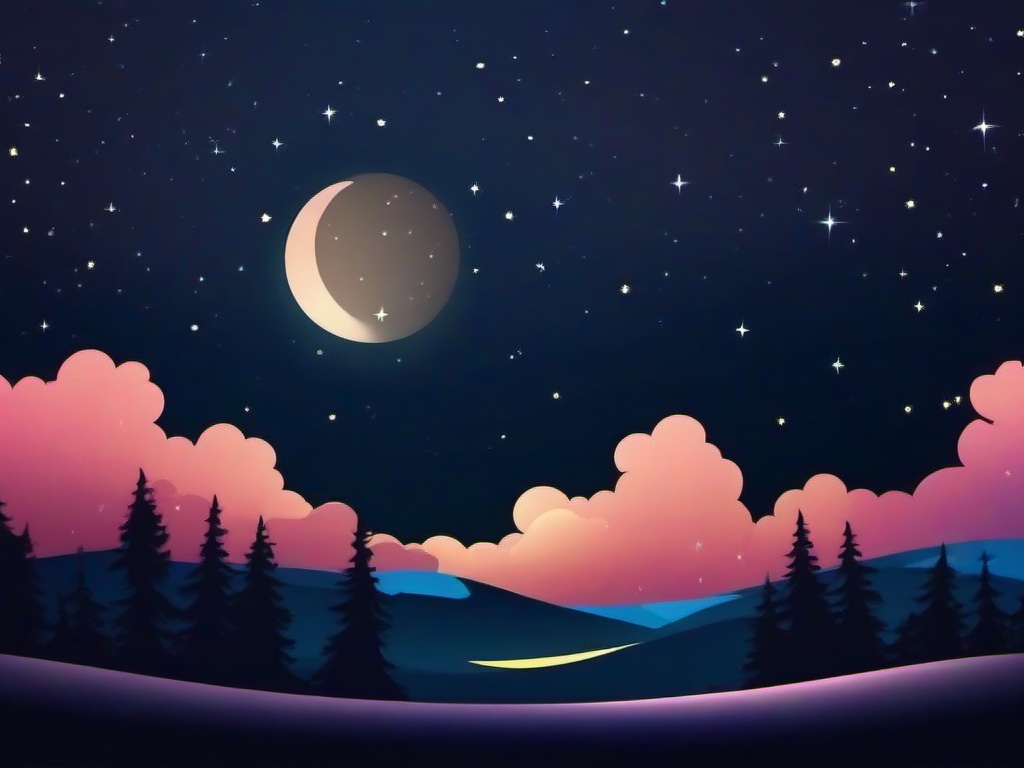 Night Sky Background Cartoon  ,desktop background wallpaper