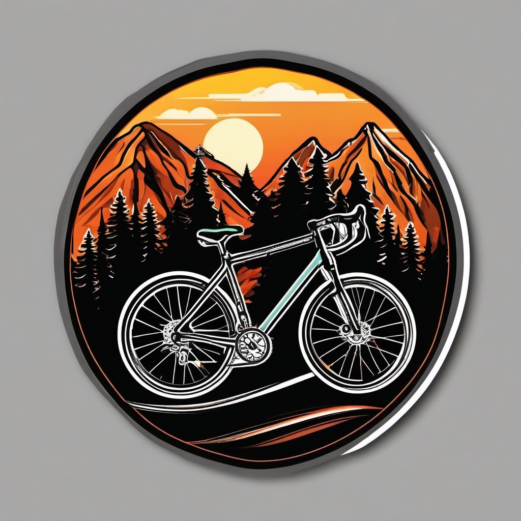 Bike Adventure sticker- Cycling Exploration Thrills, , color sticker vector art