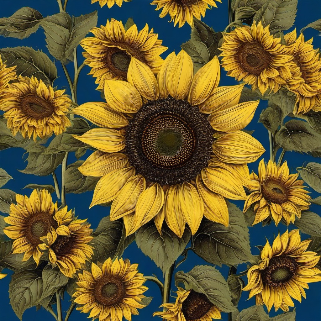 Sunflower Background Wallpaper - yellow sunflower on blue background  