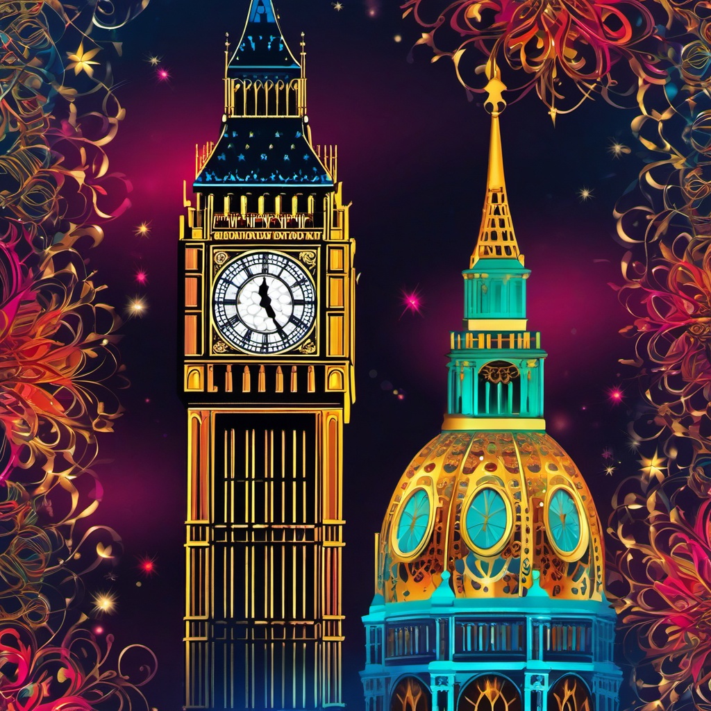 Christmas Wallpaper iPhone - iPhone Background with Big Ben wallpaper splash art, vibrant colors, intricate patterns