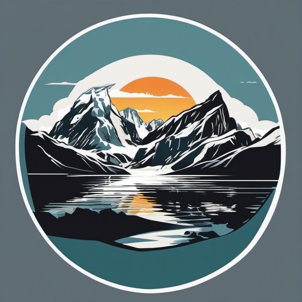 Lofoten Islands sticker- Archipelago in Norway known for its dramatic scenery, , sticker vector art, minimalist design