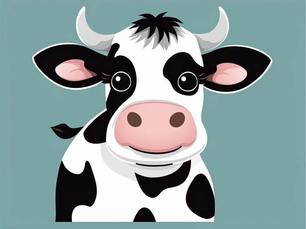 cow clipart - a cute and spotted cow with friendly eyes. 