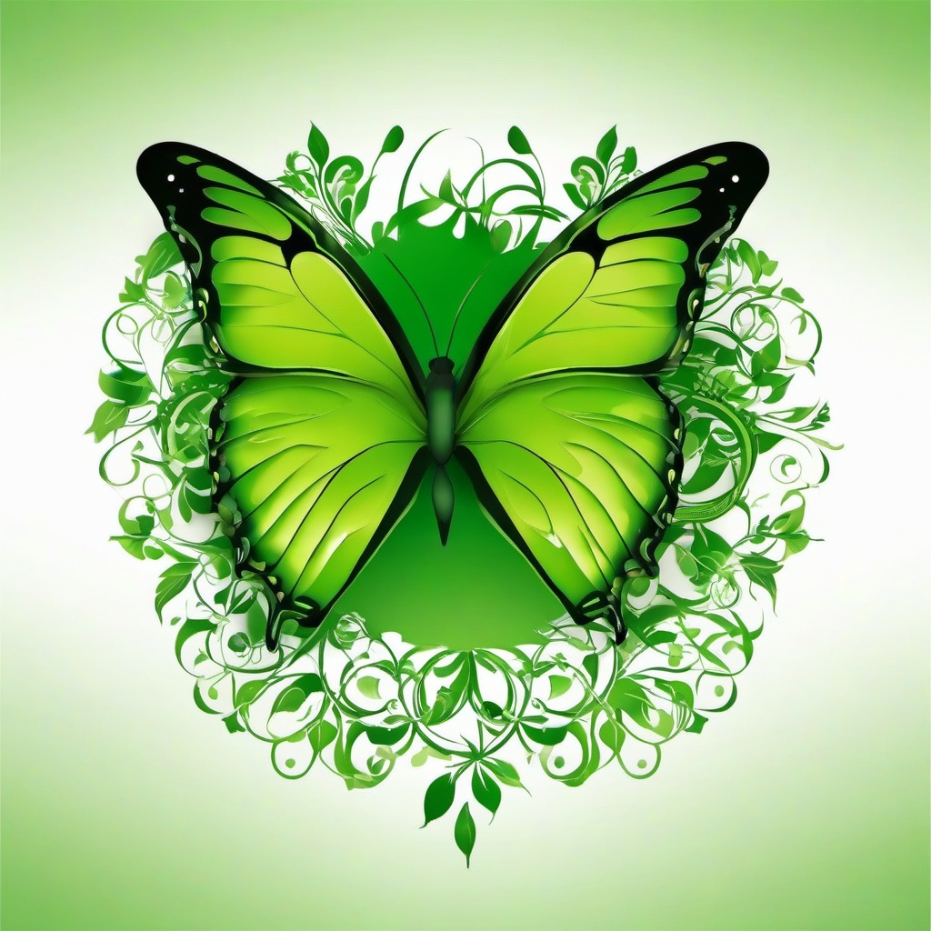 Butterfly Background Wallpaper - green butterfly white background  