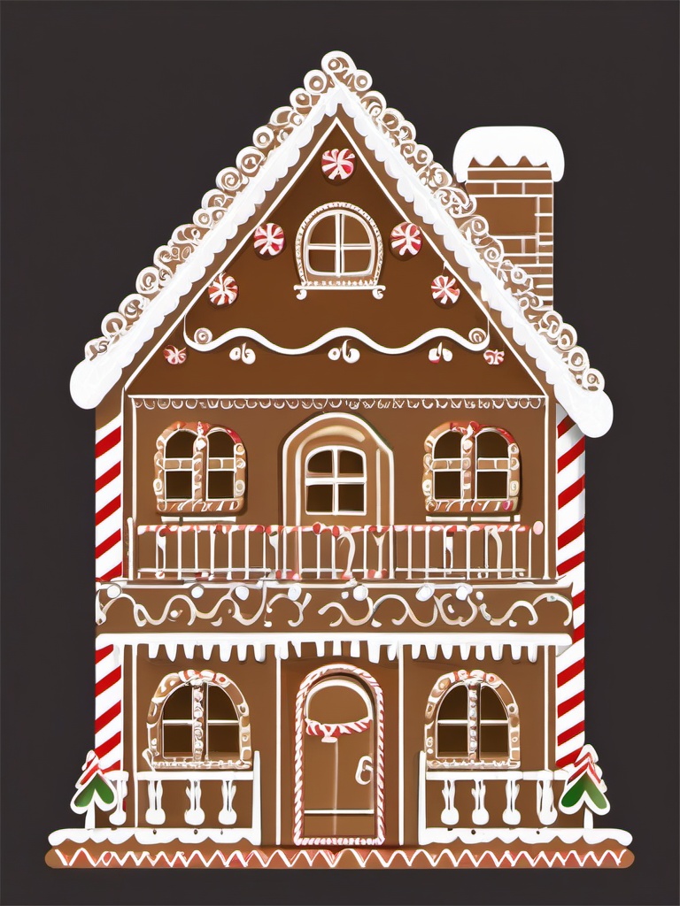 Gingerbread House clipart - gingerbread house with a whimsical design  color,minimalist,vector clipart