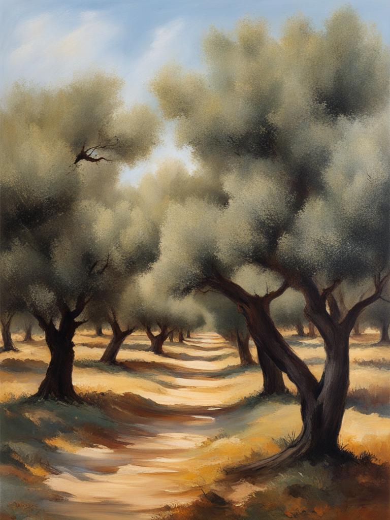 apulian olive groves - capture the tranquility of apulian olive groves in your artwork, with ancient trees and rolling landscapes. 