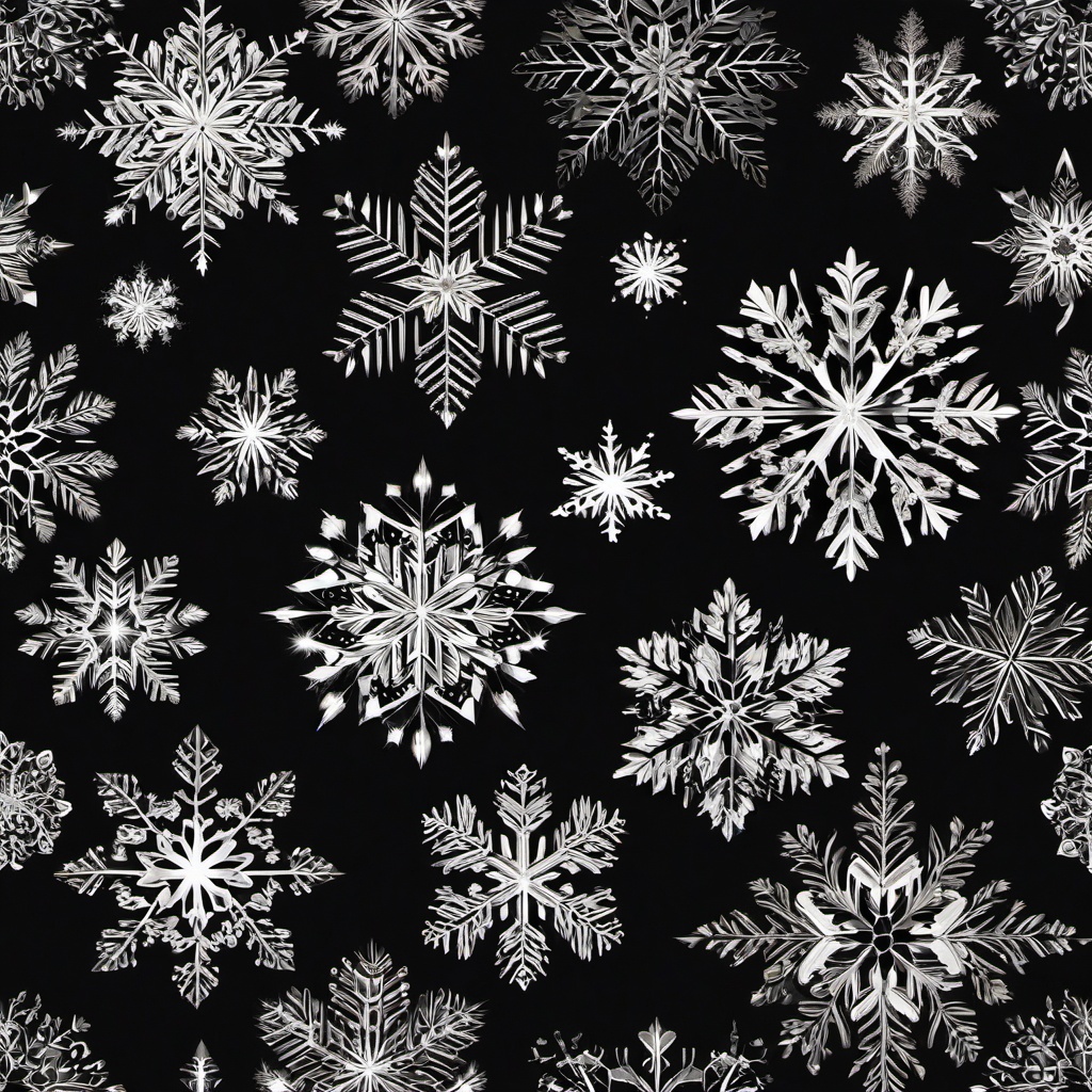 Snowflake Patterns clipart - Intricate snowflake patterns, ,vector color clipart,minimal