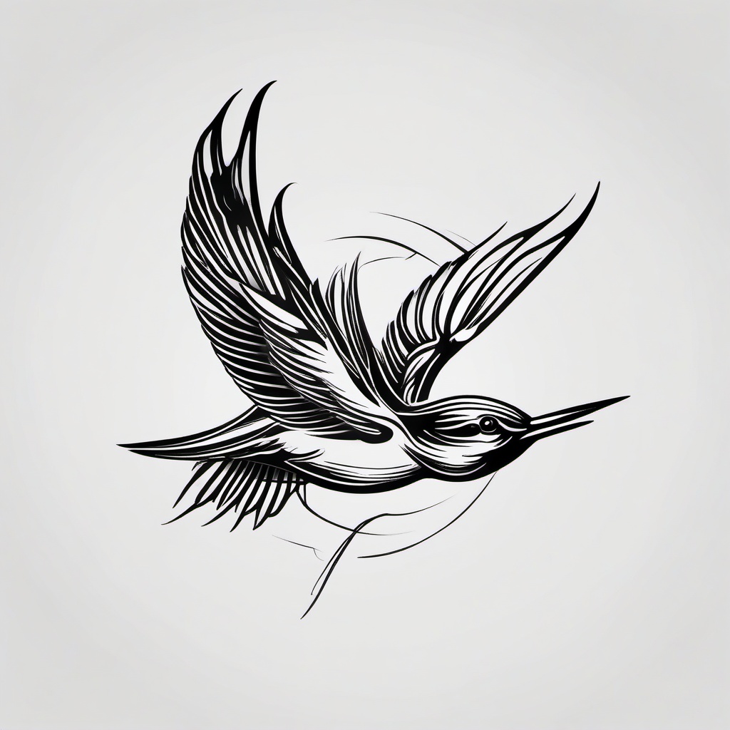 Classic Swallow Tattoo - Traditional swallow tattoo  minimalist tattoo design, white background