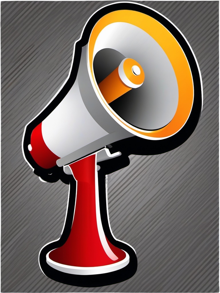 Megaphone and loudspeaker icon - Megaphone and loudspeaker icon for announcements,  color clipart, vector art