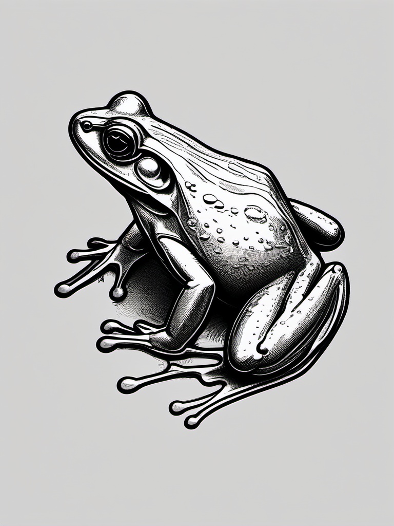 drawing of freshwater frog  minimal rough sketch scribbles,doodles,black and white