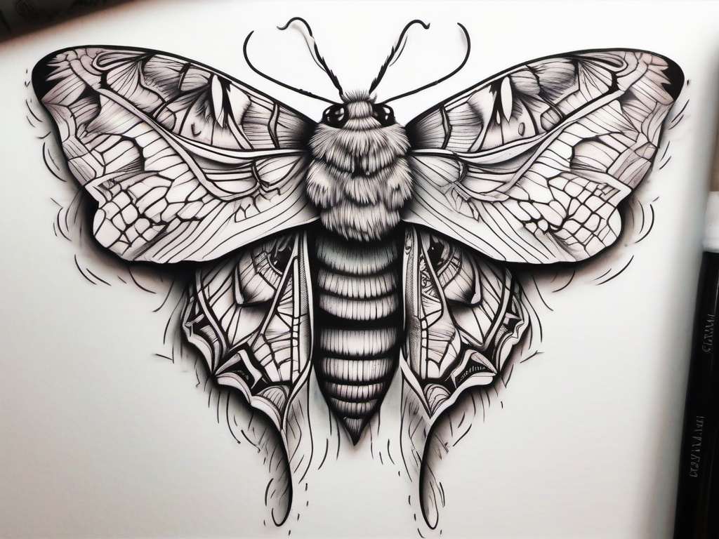 moth tattoo  ,tattoo design, white background