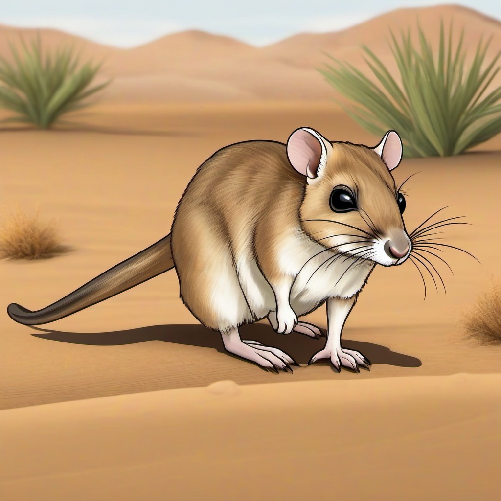 Kangaroo Rat cartoon - small, hopping desert rodent  