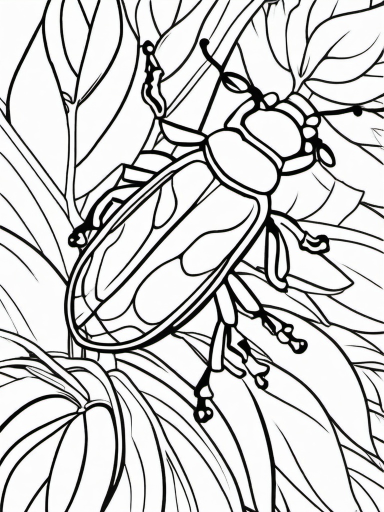 Plant Coloring Pages - Plant with a bug  simple coloring pages